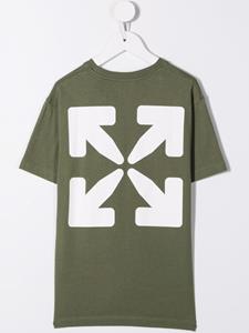 Off-White Kids T-shirt met logoprint - Groen