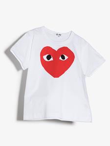 Comme Des Garçons Play Kids T-shirt met logoprint - Wit