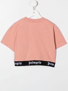 Palm Angels Kids T-shirt met logo taille - Roze