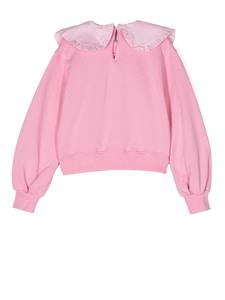 Pinko Kids Sweater met ruchekraag - Roze