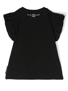 John Richmond Junior T-shirt met logoprint - Zwart