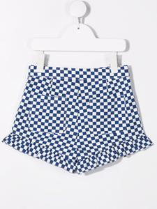 Stella McCartney Kids Geruite shorts - Blauw