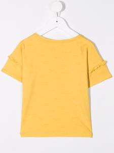 Knot T-shirt met ruches - Geel