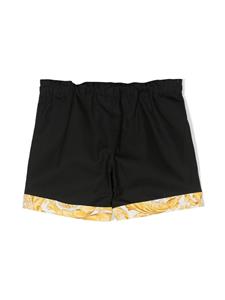 Versace Kids Shorts met barok-print - Zwart
