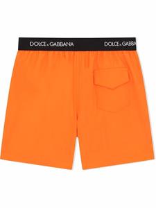 Dolce & Gabbana Kids Zwembroek met geborduurd logo - Oranje