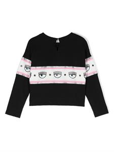 Chiara Ferragni Kids Sweater met logoband - Zwart