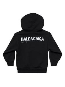 Balenciaga Kids Hoodie met logoprint - Zwart