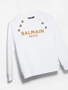 Balmain Kids Sweater met geborduurd logo - Wit