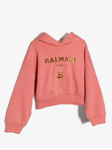 Balmain Kids Cropped hoodie - Roze