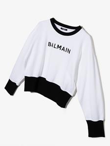 Balmain Kids Sweater met logoprint - Wit
