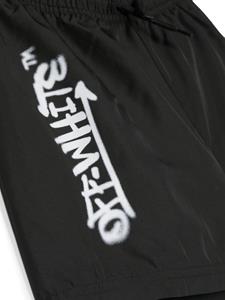 Off-White Kids Shorts met logoprint - Zwart