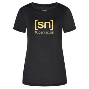 Super.Natural  Women's The Essential Logo Tee - Merinoshirt, zwart