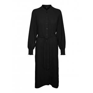 Vero Moda Carla L/s Calf Shirt Dress Black ZWART 