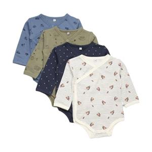 Pippi Babywear Langarmbody Body Wrap AO-printed (4-pack)