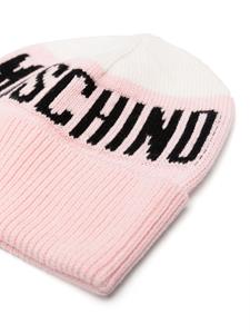 Moschino Kids Geribbelde muts - Roze