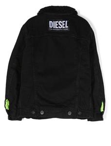 Diesel Kids Spijkerjack met logopatch - Zwart