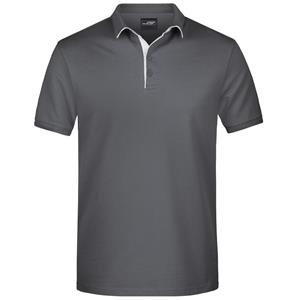 James & Nicholson Polo shirt Golf Pro premium grijs/wit voor heren