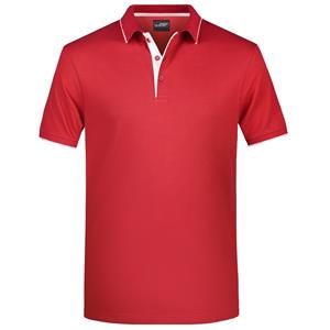 James & Nicholson Polo shirt Golf Pro premium rood/wit voor heren