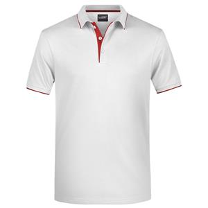 James & Nicholson Polo shirt Golf Pro premium wit/rood voor heren