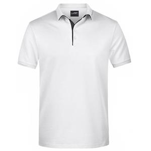 James & Nicholson Polo shirt Golf Pro premium wit/zwart voor heren
