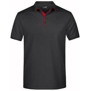 James & Nicholson Polo shirt Golf Pro premium zwart/rood voor heren