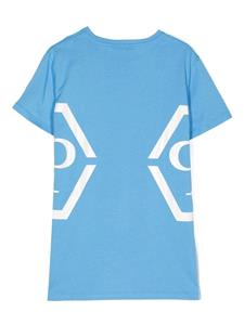 Philipp Plein Junior T-shirt met logoprint - Blauw