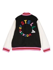 Stella McCartney Kids Bomberjack met geborduurd logo - Zwart