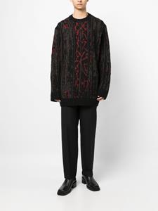 Yohji Yamamoto Intarsia trui - Zwart
