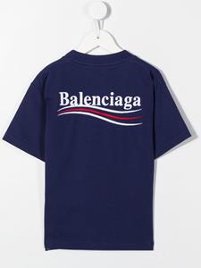 Balenciaga Kids T-shirt met geborduurd logo - Blauw