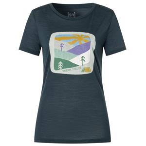 SUPER.NATURAL Print-Shirt Merino T-Shirt W MOUNTAIN ART TEE cooler Merino-Materialmix