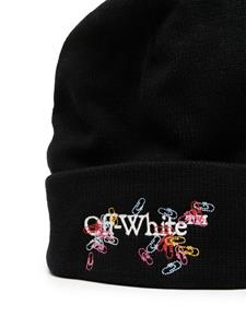 Off-White Kids Muts met geborduurd logo - Zwart