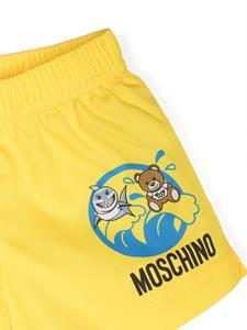 Moschino Kids Trainingsshorts met logoprint - Geel