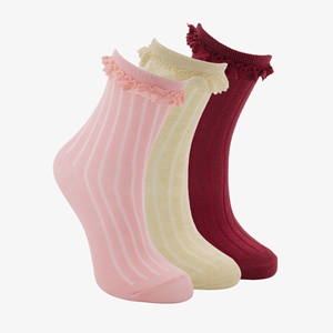 Scapino 3 paar meisjes sokken met sierlijke details