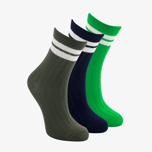 Scapino 3 paar kinder sokken groen/zwart