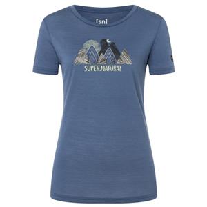 Super.Natural  Women's Triangle Hill Tee - Merinoshirt, blauw