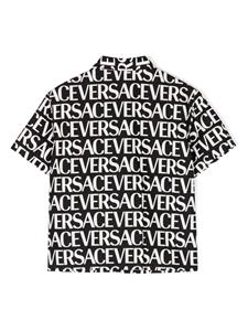 Versace Kids Shirt met herhaalde logoprint - Zwart