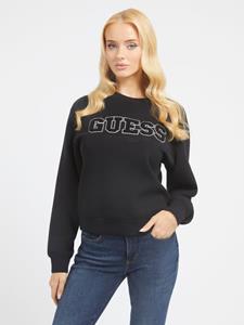 Guess Scuba Sweater Met Strasstenen Logo Voorkant