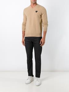 Comme Des Garçons Play embroidered heart jumper - Beige