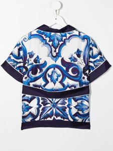 Dolce & Gabbana Kids Shirt met ceintuur - Blauw