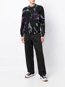 Stain Shade Sweater met tie-dye print - Zwart