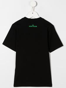 Stone Island Junior T-shirt met grafische print - Zwart