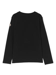 Moncler Enfant T-shirt met logo-reliëf - Zwart