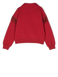 Monnalisa Sweater met franjes - Rood