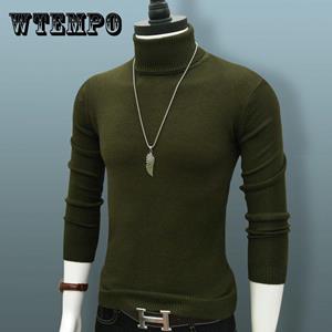 WTEMPO Turtleneck Sweater Men's Thick Autumn and Winter Korean Knit Sweater Thick Warm Bottoming Shirt Slim Shirt Long Sleeves