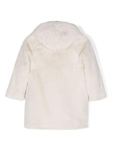 Il Gufo double-breasted faux-faur coat - Wit