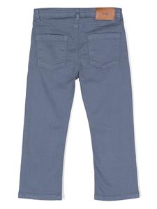 Knot logo-patch straight-leg trousers - Blauw