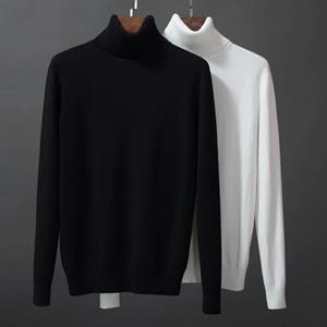 VIYOO Herensweater met hoge hals, herfst en winter, slim fit, effen kleur topshirt, grote maten M-3XL