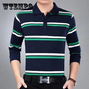 WTEMPO Spring and Autumn Men's Long-sleeved T-shirt Men's Large Size Loose Bottoming Shirt Casual Wear Middle-aged and Elderly Polo Shirts