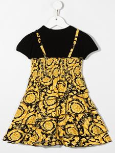 Versace Kids T-shirtjurk met barokprint - Zwart