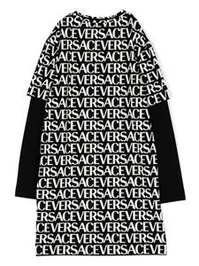 Versace Kids T-shirtjurk met logoprint - Zwart